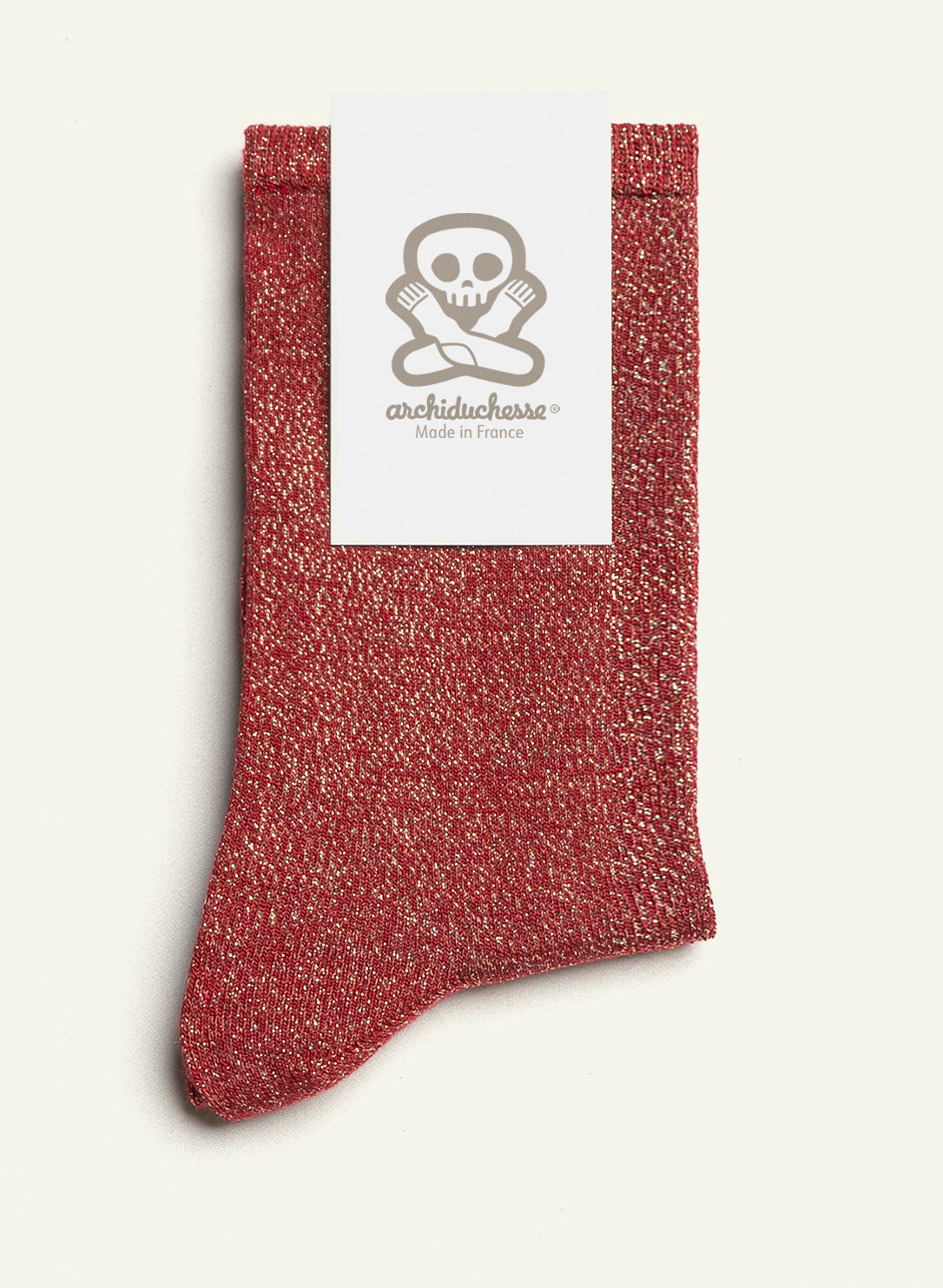 archiduchesse-pair-fect-love-chaussettes-fantaisie-courtes-rouge-lurex image 3