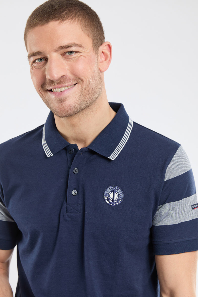 armor-lux-polo-homme-manches-courtes-coton-l-ger-rayures-manches image 2