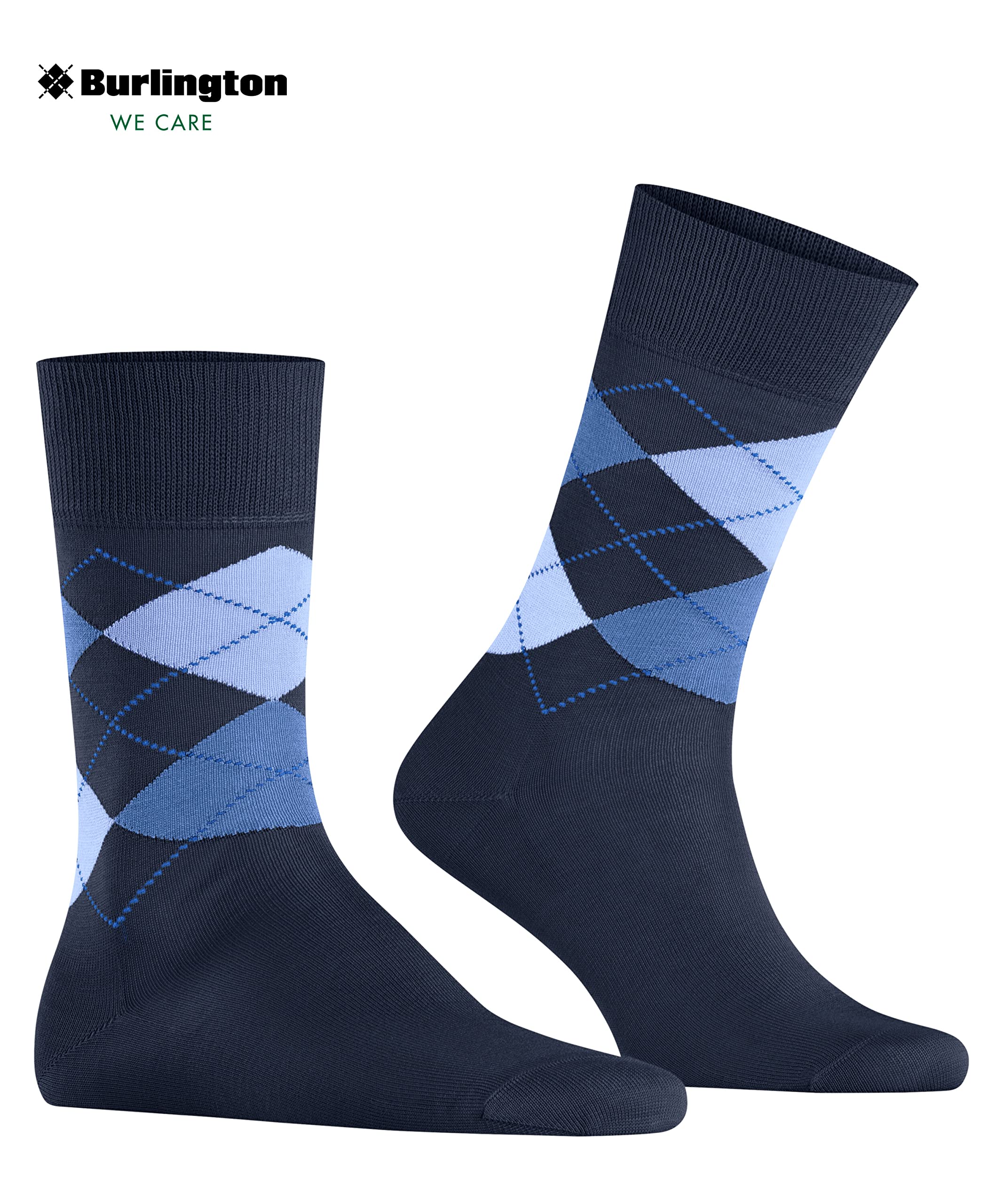 burlington-manchester-chaussettes-homme-coton-losanges-bleu-marine-40-46 image 5