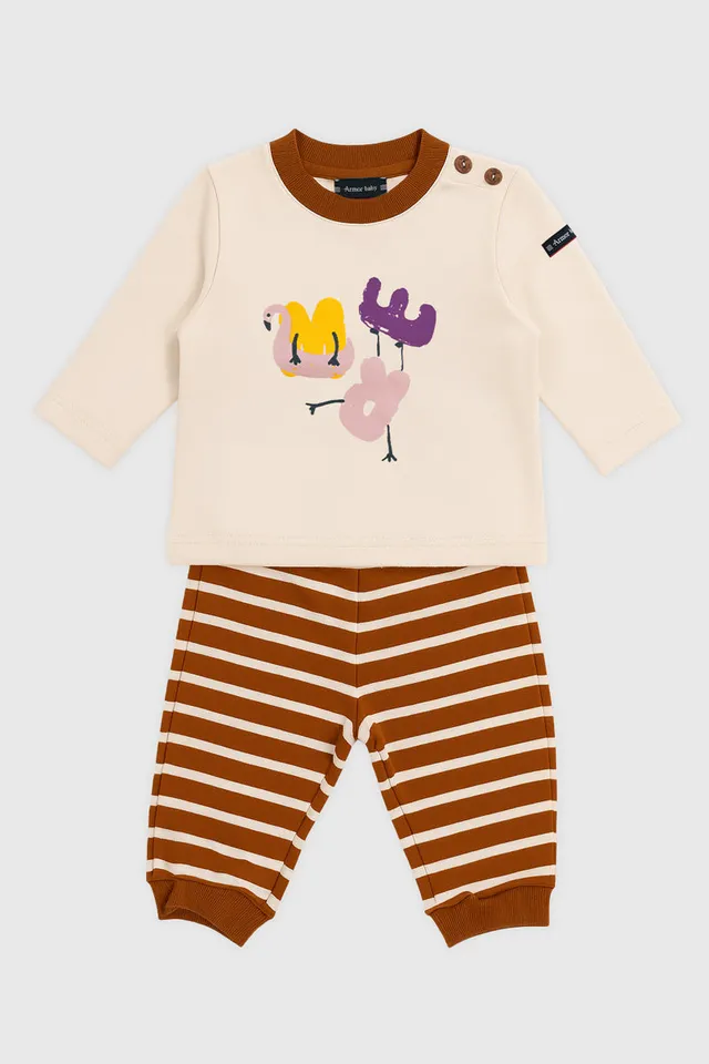 armor-lux-h-ritage-pyjama-b-b-coton-pais-2-pi-ces image 1
