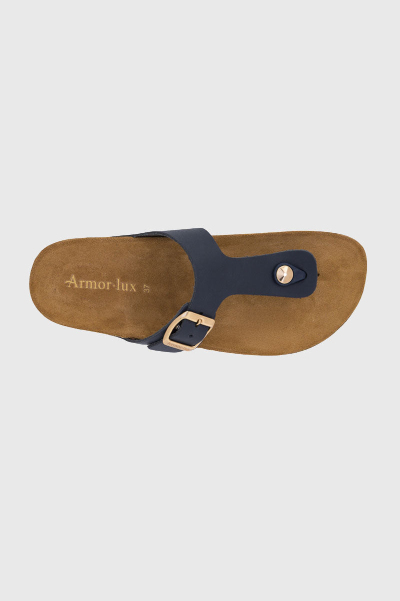 armor-lux-zenith-mules-une-bride-cuir-bleu-marine image 2