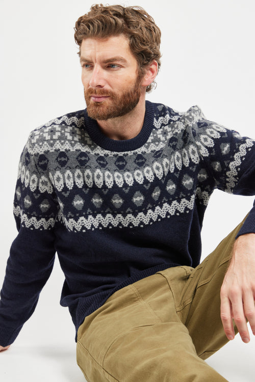 armor-lux-pull-jacquard-nordique-homme-laine-recycl-e-col-rond image 6