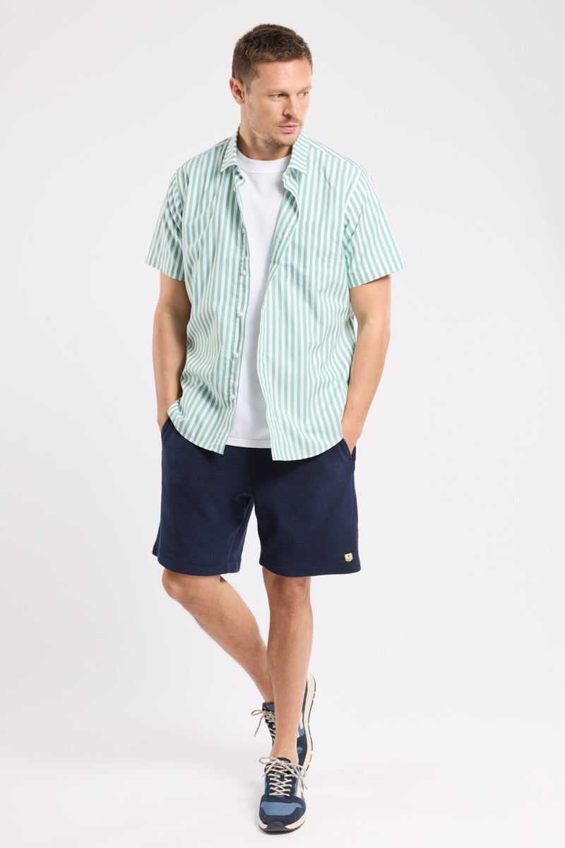 armor-lux-h-ritage-chemise-manches-courtes-coton-rayures-verticales-homme image 3
