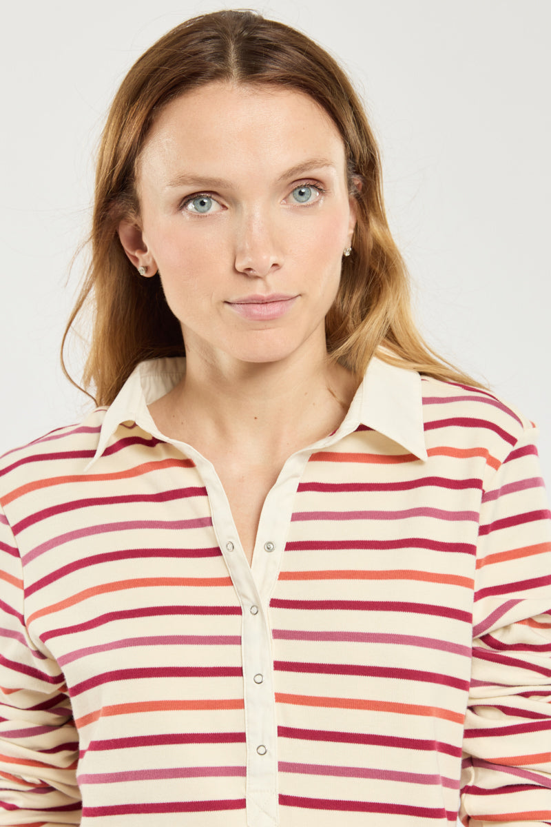 armor-lux-polo-ba-la-femme-coton-pais-manches-longues image 2